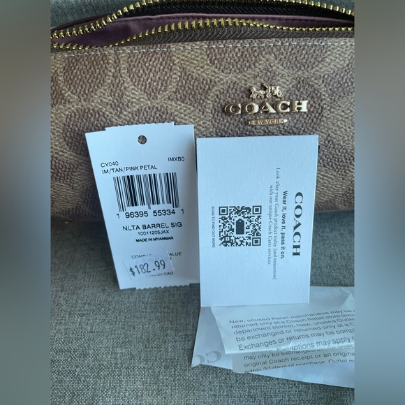 NWT！COACH NOLITA BARREL BAG IN COLORBLOCK SIGNATURE（COACH CY040）gift receipt - Picture 7 of 12